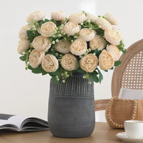 Artificial silk peony flowers for weddings and floral decoration - vue 5 sur 12