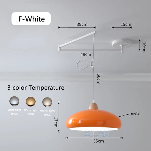 Modern swinging arm LED pendant light - vue 14 sur 30
