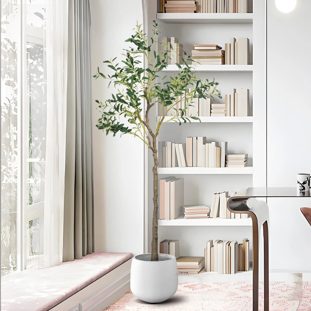 Potted artificial olive trees for indoor and outdoor decoration