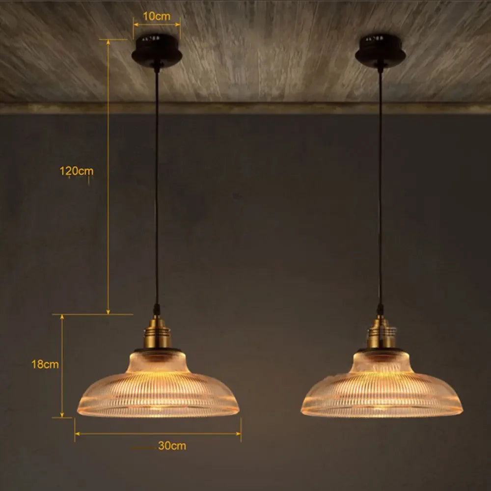 Creative vintage transparent glass pendant light - vue 7 sur 7