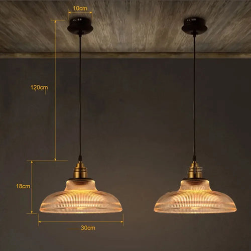 Creative vintage transparent glass pendant light - vue 7 sur 7