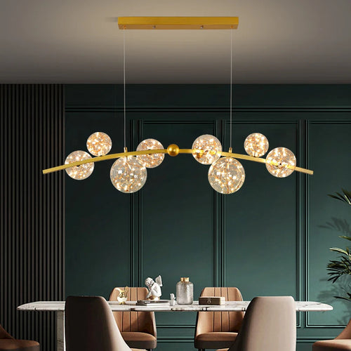 Nordic LED pendant light clear glass globe for bar restaurant - vue 2 sur 14