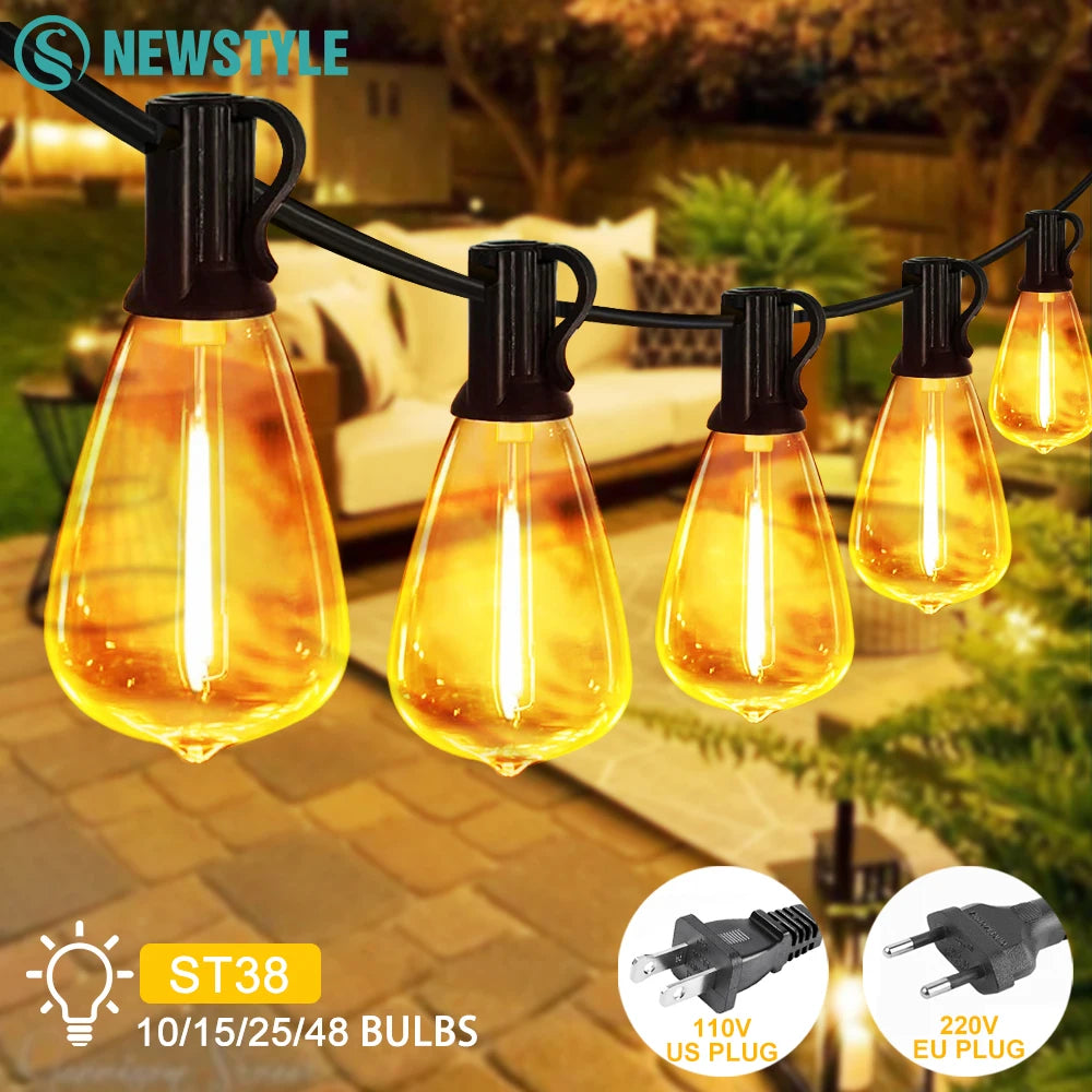 Unbreakable LED string lights for outdoor festive and decorative lighting