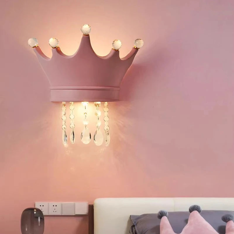 Modern crystal wall lights for children's bedroom