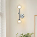 Up and down wall light with chrome metal and honeycomb glass