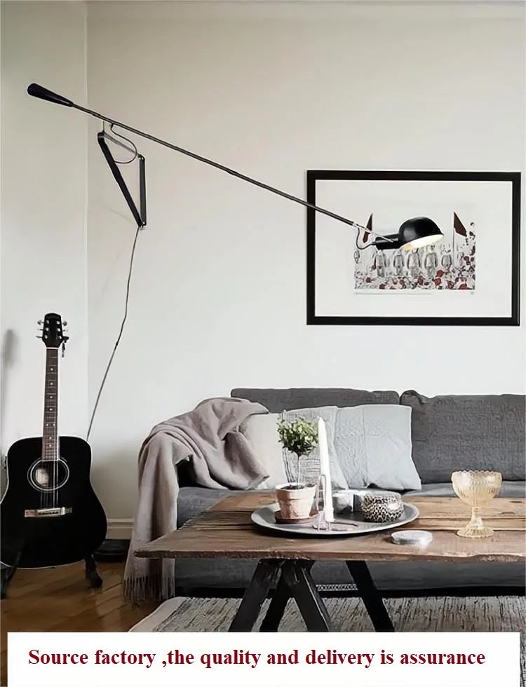 retro long arm industrial wall light for bar and restaurant - vue 8 sur 10