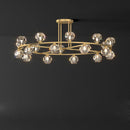 Art deco gold and black crystal designer ceiling light