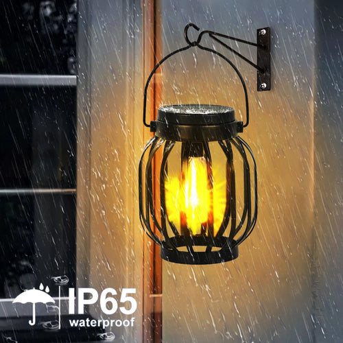 Vintage waterproof metal solar hanging lantern for garden or patio - vue 7 sur 7