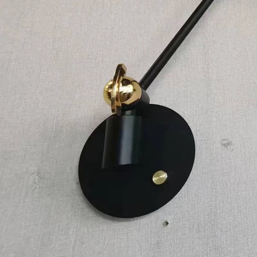 Vintage black and gold metal wall light for elegant interiors - vue 6 sur 7