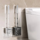 Suction cup glacier pattern toilet brush with long handle and wall mount