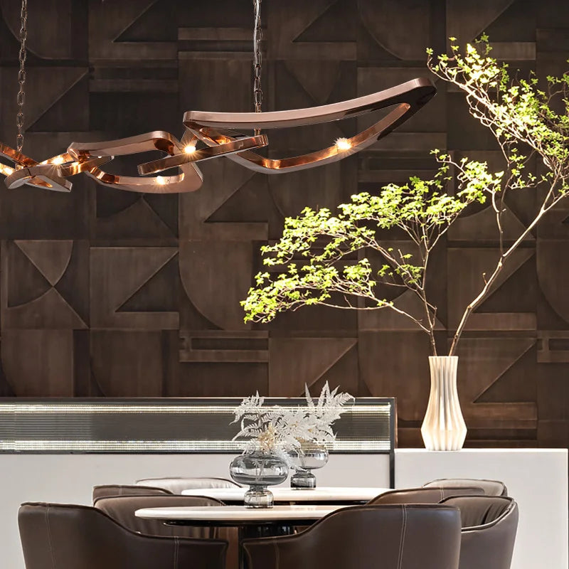 Luxury stainless steel chandelier for bar and restaurant