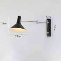 Foldable extendable wall lamp with plug for reading