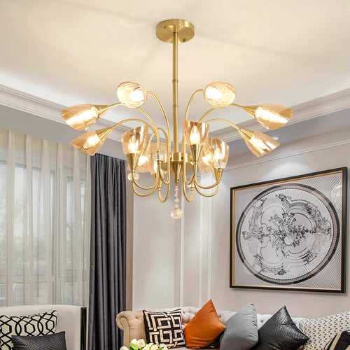 Nordic modern luxury crystal chandelier decorative retro lighting - vue 5 sur 14