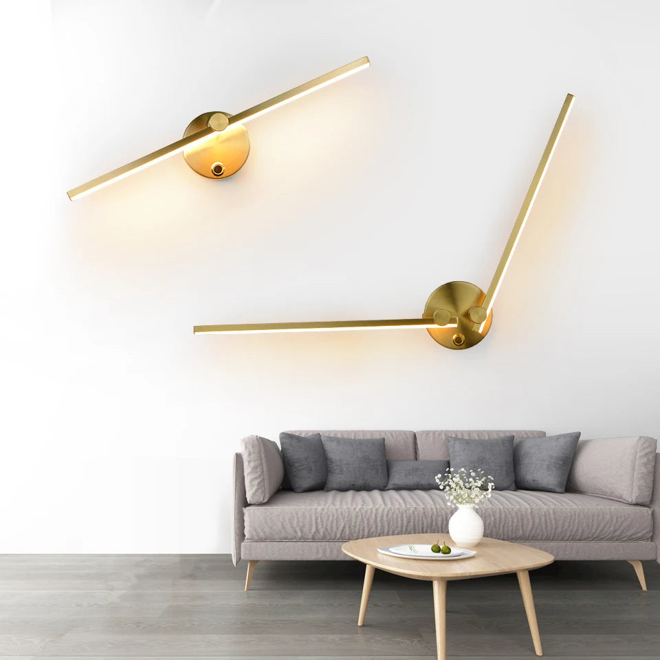 Minimalist freely adjustable rotating LED wall light