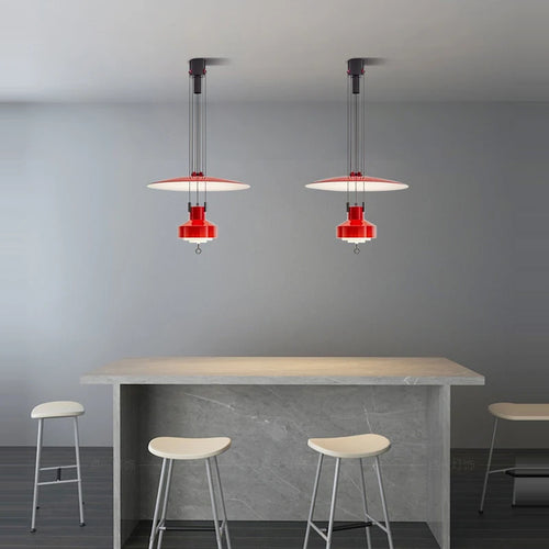 Italian flexible aluminium chandelier with dimmable LEDs - vue 3 sur 14
