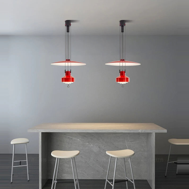 Italian flexible aluminium chandelier with dimmable LEDs - vue 3 sur 14