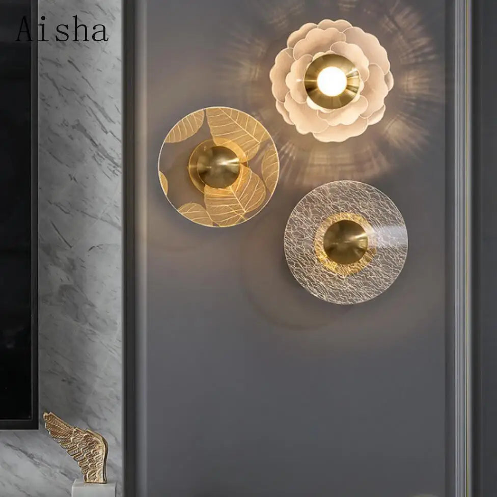 Acrylic flower LED wall light artistic indoor decoration