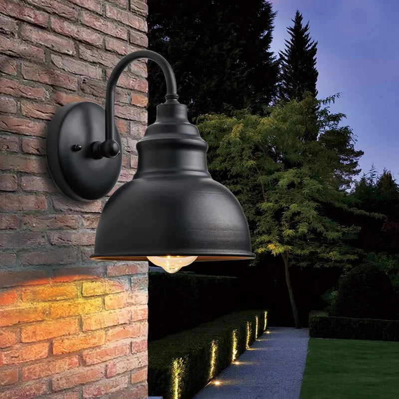 Retro waterproof outdoor wall light for garden, porch, path, staircase, courtyard, balcony, villa, vintage iron wall lamp