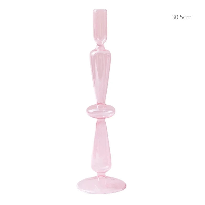 Glass taper candle holders for wedding table decoration - vue 29 sur 32