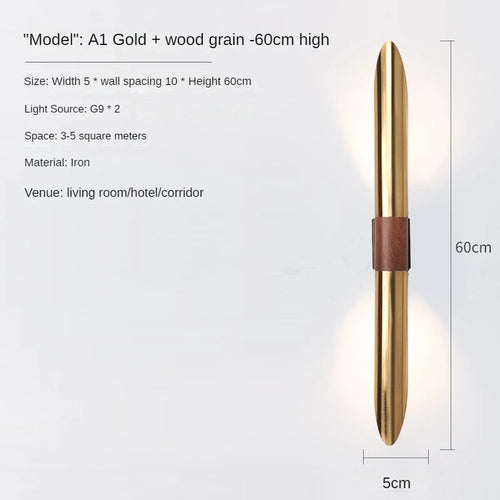 Minimalist double head modern design wall light - vue 9 sur 8