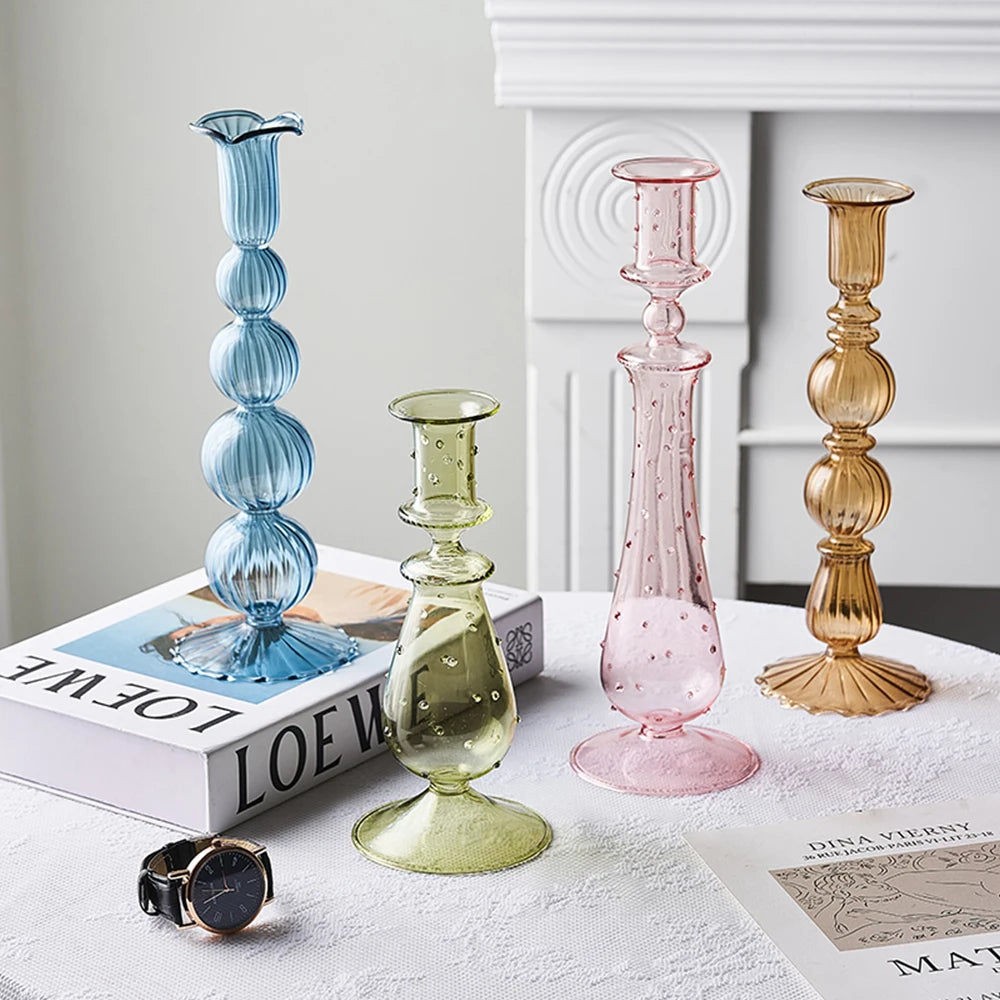 Creative glass candle holder for modern and elegant decoration