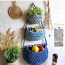 macrame hanging baskets set of three storage tiers