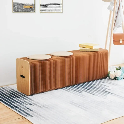 Creative and Environmentally Friendly Folding Retractable Low Stool, Fashionable Bench, Home and Restaurant, Paper Folding Chair - vue 15 sur 22