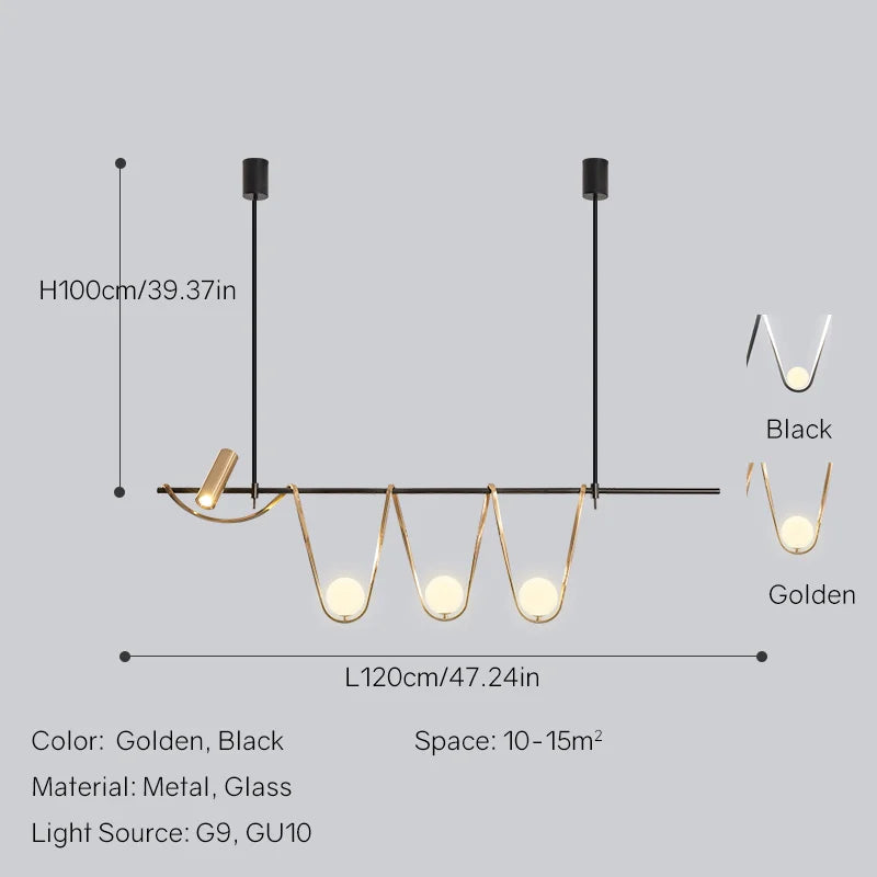 Modern Nordic design glass LED chandelier