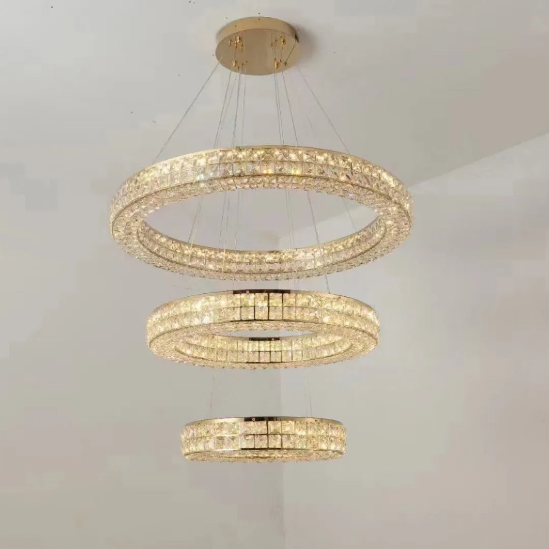 Modern two-layer crystal chandelier for decoration
