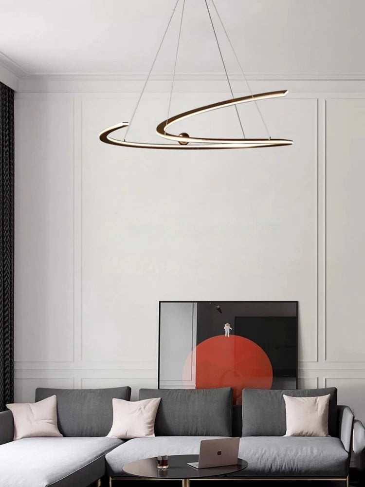 Italian minimalist pendant light with elegant circular LED