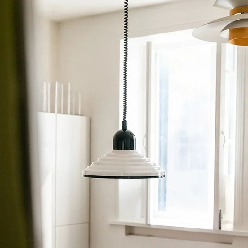 Nordic glass chandelier with vintage LED lighting