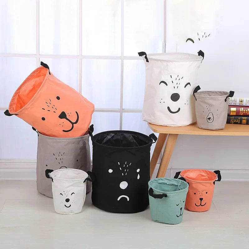 foldable cotton and linen waterproof laundry basket