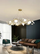 Ginkgo leaf chandelier with modern decorative LED lighting