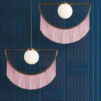 Heart-shaped table lamp with pink tassel in creative nordic style