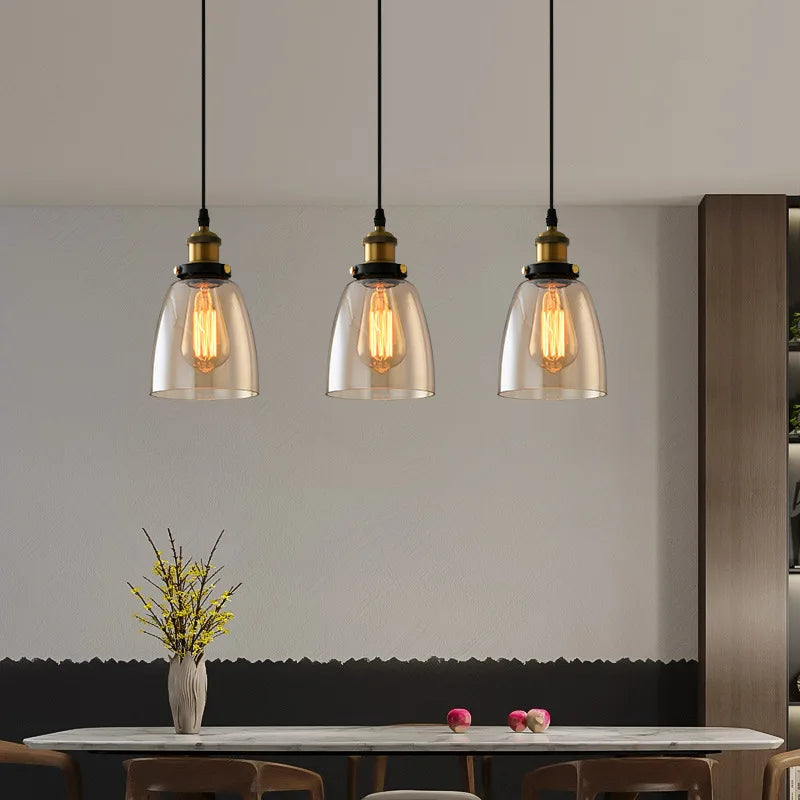 Vintage industrial smoked glass pendant light for loft or restaurant