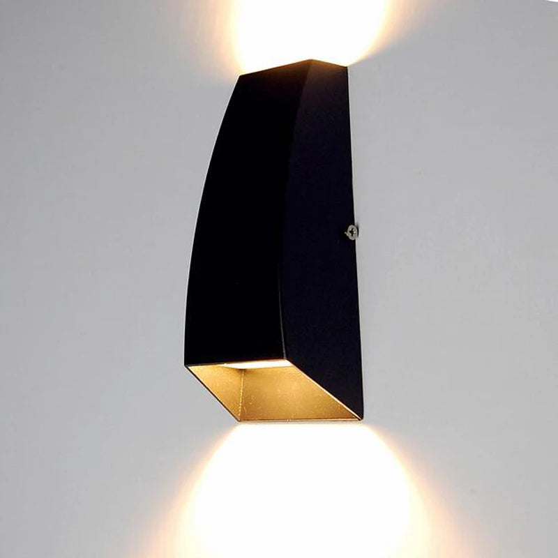 Waterproof outdoor LED wall light up and down, aluminium, AC90-260V, 2*3W COB, garden, porch, corridor lamp
