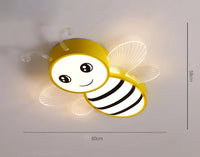 Pink and gold bee ceiling light for children's rooms