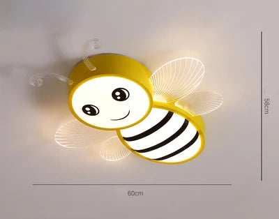 Pink and gold bee ceiling light for children's rooms