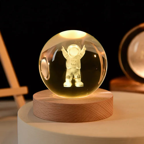 3D crystal ball solar system engraved decorative gift - vue 17 sur 32