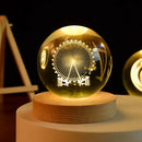3D crystal ball solar system engraved decorative gift