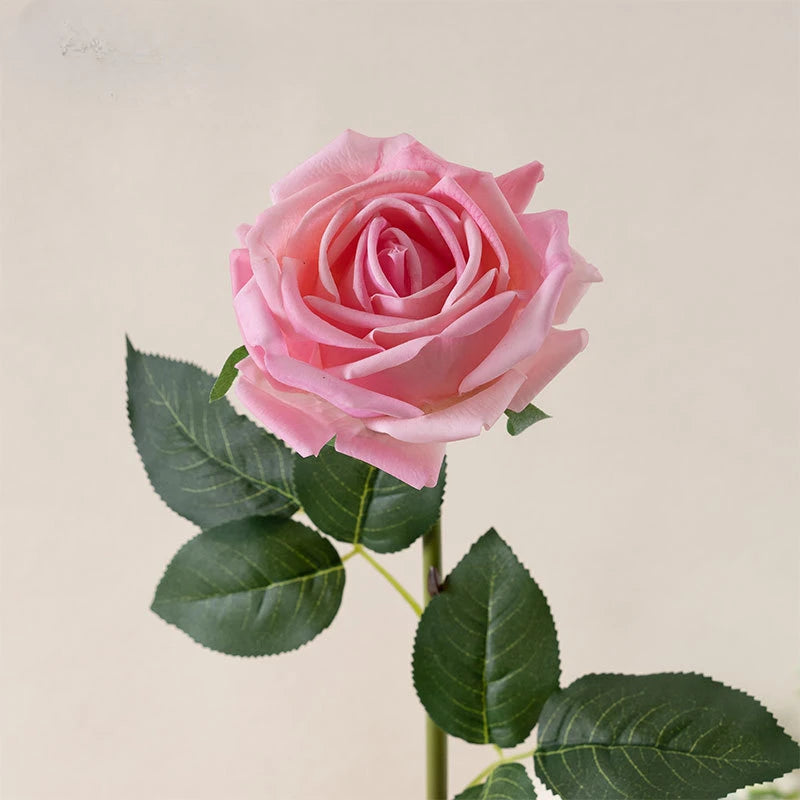 Artificial fabric pink roses for floral decoration wedding garden