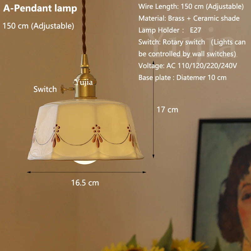 Elegant brass and modern ceramic pendant light for your home