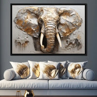 gold and silver elephant canvas modern art interior decoration