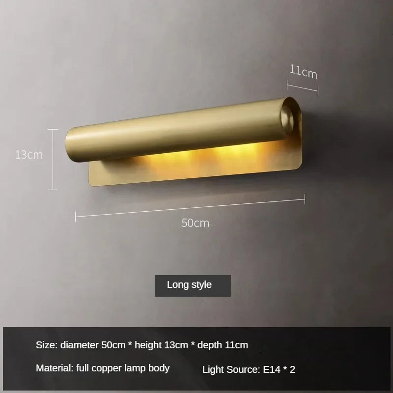 Modern copper wall light with minimalist and creative design