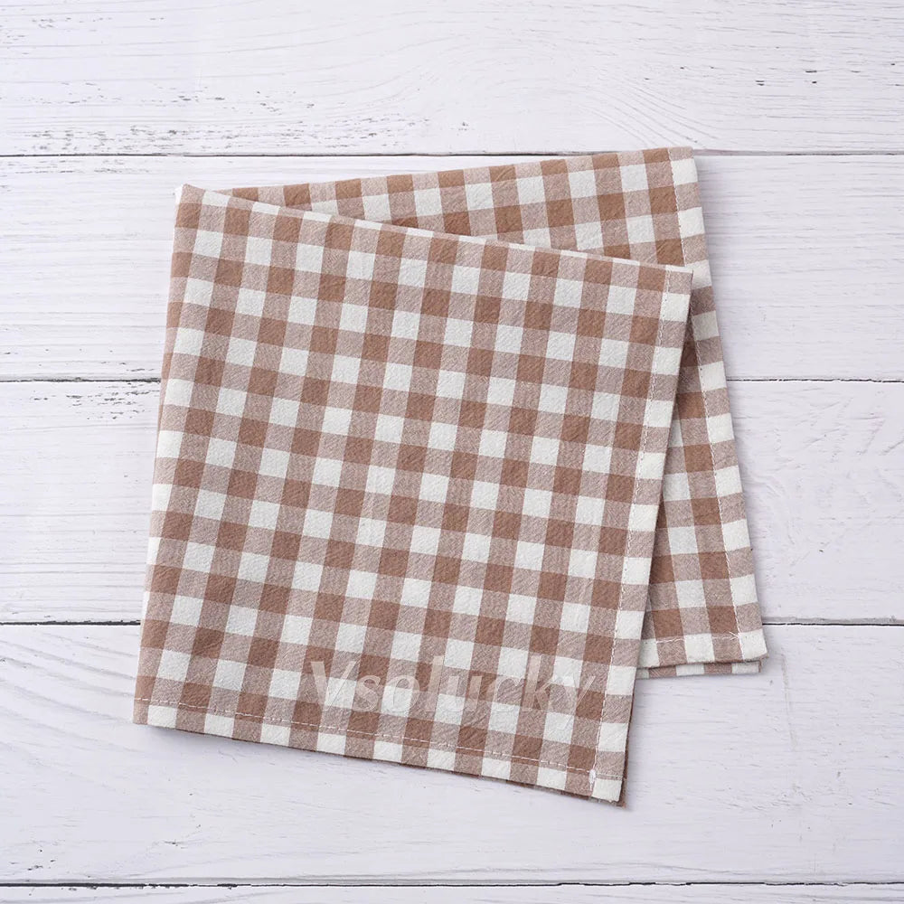 Gingham cotton table napkin 42x42 cm country style