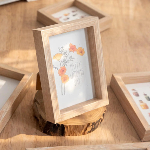 Wooden photo frame for wall and desk decoration - vue 6 sur 6