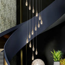 Modern luxury crystal duplex staircase chandelier with rotating design
