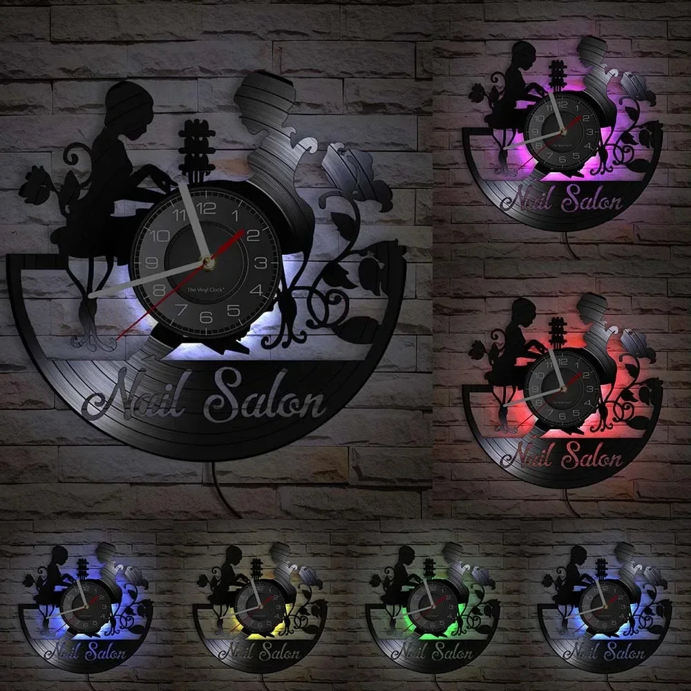 vinyl wall clock for nail and beauty salon - vue 25 sur 31