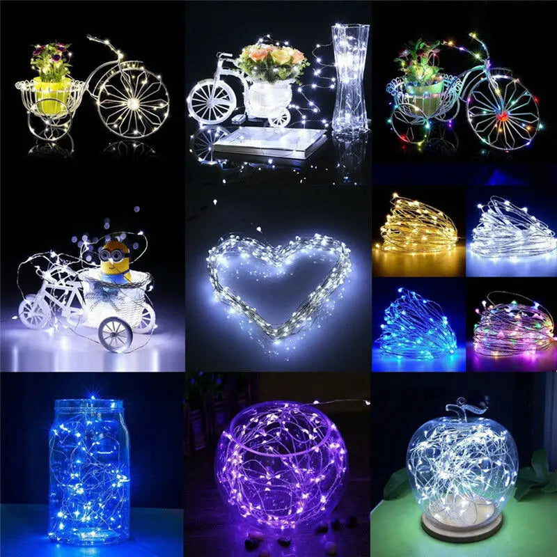 Copper wire LED string lights for party decorations