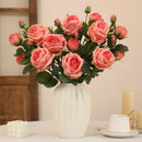 Artificial silk roses for indoor and outdoor decoration